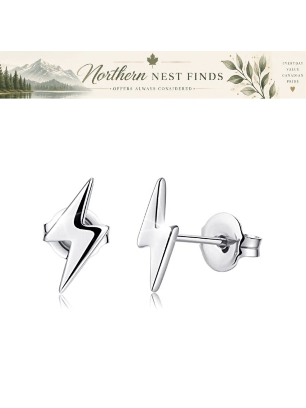 Hypoallergenic Titanium Stud Earrings for Sensitive Ears, Star Moon Lightning